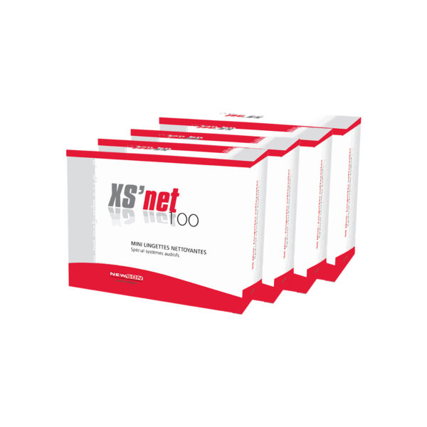 Boites Xs'net100 de mini lingettes nettoyantes spécial systèmes auditif